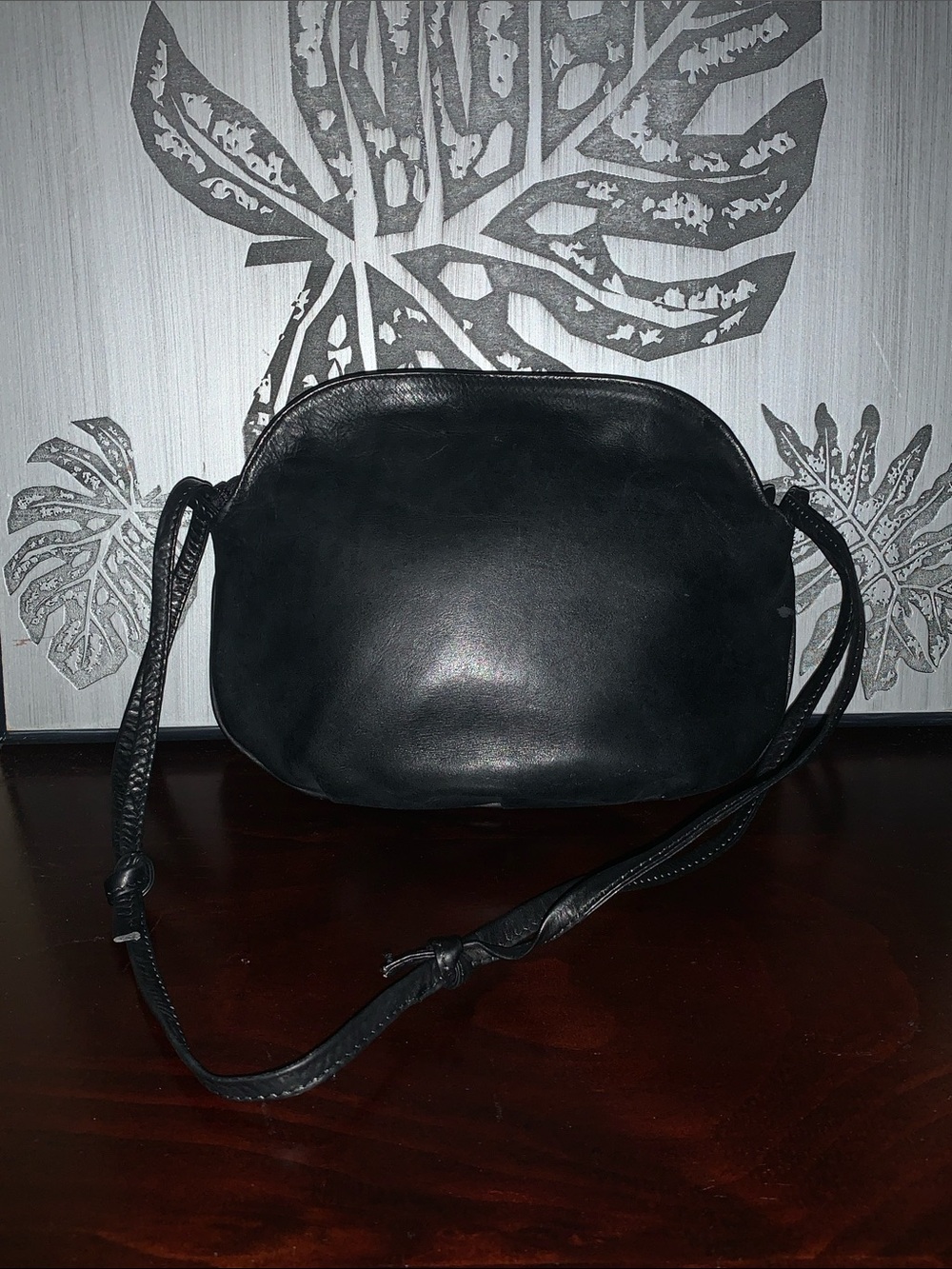 Black Genuine Leather Crossbody Bag - Classic Women's Shoulder Purse ✨vintage✨